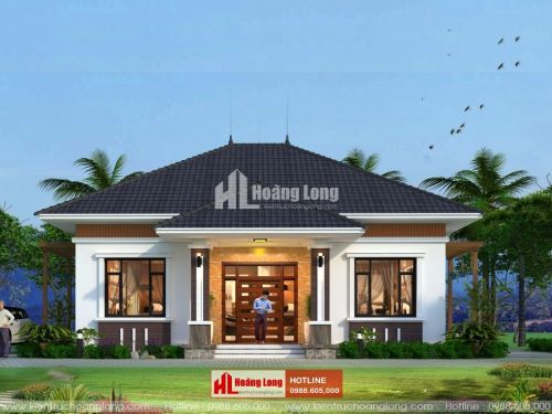 Thiết kế biệt thự 1 tầng mái Nhật hiện đại 2023