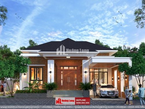 Thiết kế biệt thự 1 tầng mái Nhật hiện đại 2023