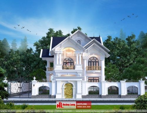 Thiết kế biệt thự 2 tầng mái Thái tân cổ điển 2023