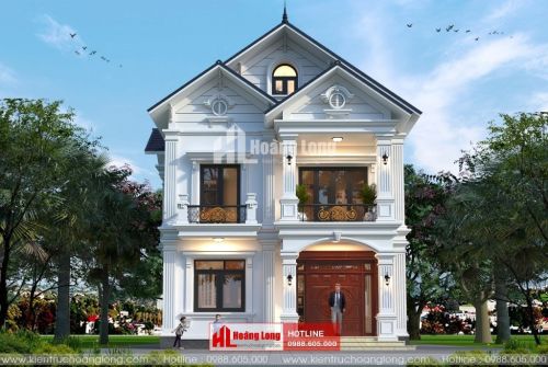 Thiết kế biệt thự 2 tầng mái Thái tân cổ điển 2023