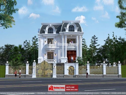 Thiết kế biệt thự 3 tầng kiểu Pháp đẹp