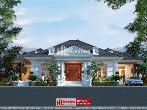 Thiết kế biệt thự 1 tầng 1 mặt tiền đẹp 2023