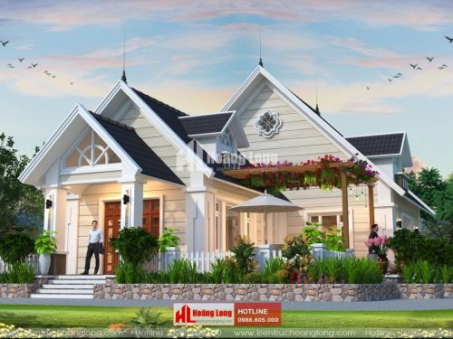 Thiết kế biệt thự 1 tầng 2 mặt tiền đẹp 2023