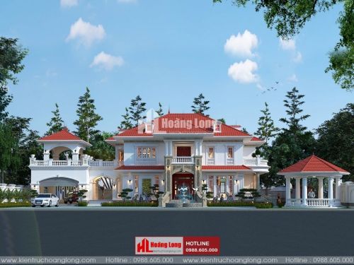 Thiết kế biệt thự 2 tầng 2 mặt tiền