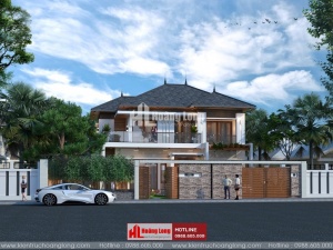 Thiết kế biệt thự 2 tầng 3 phòng ngủ