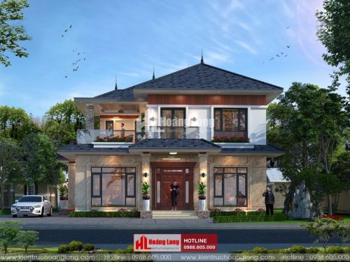 Thiết kế biệt thự 2 tầng 3 phòng ngủ