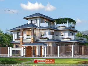 Thiết kế biệt thự 3 tầng 4 phòng ngủ đẹp