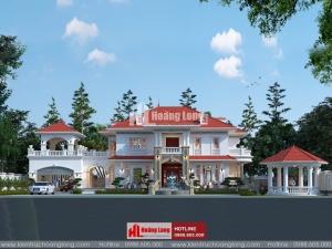 Thiết kế biệt thự 2 tầng 5 phòng ngủ