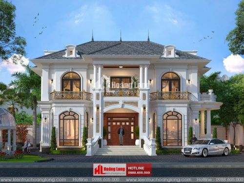 Thiết kế biệt thự 2 tầng 5 phòng ngủ