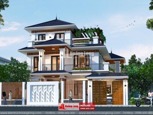 Thiết kế biệt thự 3 tầng 5 phòng ngủ