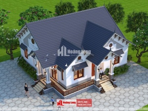 Thiết kế nhà phố 1 tầng mái Thái