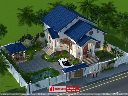 Thiết kế nhà phố 1 tầng mái Thái