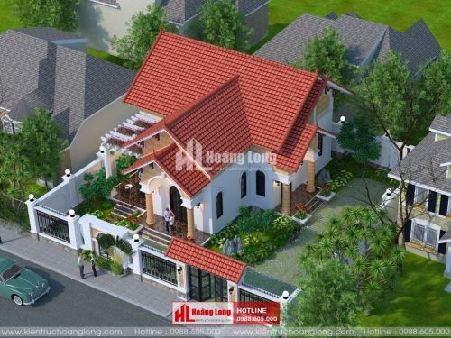 Thiết kế nhà phố 1 tầng mái Thái