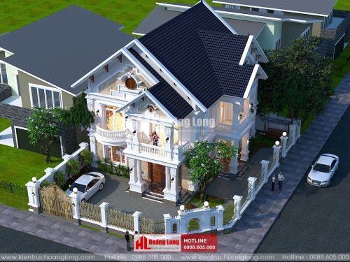 Thiết kế nhà phố 2 tầng mái Thái