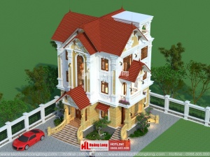 Thiết kế nhà phố 3 tầng mái Thái