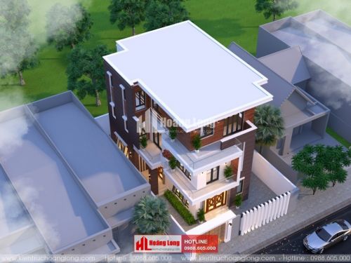 Thiết kế nhà phố 3 tầng mái bằng
